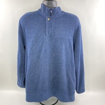 Orvis Blue Heather 1/4 Zip Pullover Long Sleeve Sweater Cotton Mens Size XL - £12.48 GBP