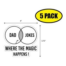 5 PACK 4" x 3.75" DAD JOKES Sticker Decal Humor Funny Gift VG0076 - $6.53