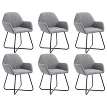 vidaXL Light Grey Fabric Dining Chair Set of Six Ergonomic Adjustable Chairs - $12,669.89 MXN