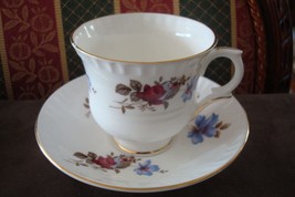 Crown Staffordshire, Compatible with England,red Roses/Pink Flowers, Cup &amp; Sauce - £42.21 GBP