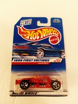 Hot Wheels 1998 #647 Red Lakester First Editions Malaysia Base 5 Spoke W... - $19.99