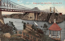 S. John Nuovo Brunswick Ca ~ Ponte &amp; Falls-Slack Acqua Cartolina 1910 - £8.70 GBP