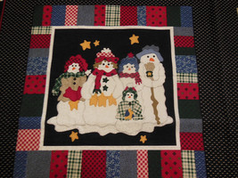 Leslie Beck For Vip Cranston Snowmen Santas Fabric Panels Folk Art Christmas 18&quot; - £5.53 GBP