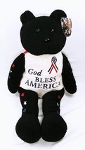 Nascar Dale Earnhardt God Bless America Black &amp; White Plush Bear 26&quot; Gold&#39;nbears - £12.51 GBP