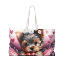 Weekender Bag, Cute Dog, Terrier, Zipper, Valentines Day, Large Weekender Bag - £38.74 GBP