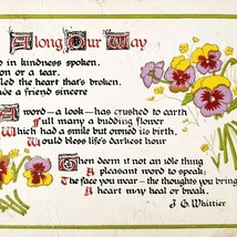 c1900s Whiittier Poem Greeting Card Postcard Victorian Pansies Lithograp... - $469.08 MXN