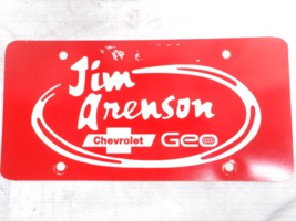Jim Arenson Chevrolet Geo Plastic Dealer License Plate - £11.00 GBP