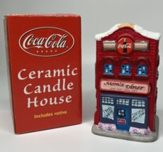 Coca Cola Mom&#39;s Diner Ceramic Candle House Tea Holder Holiday Christmas Village - £9.05 GBP