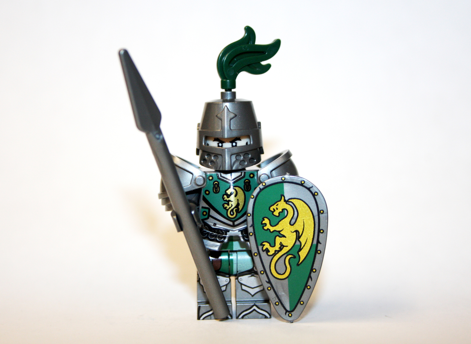 Armored Green Dragon Knight Castle Soldier Custom Minifigures - $8.93