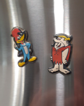 Vtg 1970s Hanna Barbera Flintstones Barney Rubble Woody Woodpecker Puffy Magnets - £14.62 GBP