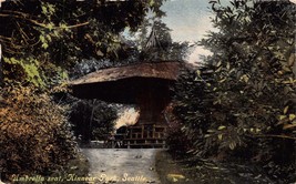 Seattle Washington Kennear Park~Umbrella Seat~Lowman &amp; Hanford Pub Postcard 1910 - £4.44 GBP