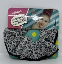 Scunci Fabric Scrunchie - 1 Piece (Black, White &amp; Gray) Print - $9.89