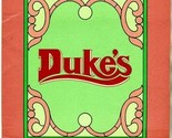 Duke&#39;s Restaurant Menu 1990&#39;s Chef Clark  - $17.80