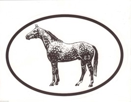 Trakehner Decal - Equine Horse Breed Oval Vinyl Black &amp; White Window Sticker - £3.19 GBP