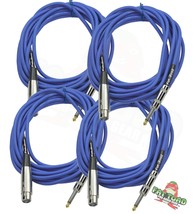 XLR Female to 1/4&quot; Male Jack Microphone Cables (4 Pack) by FAT TOAD - 20ft Pro A - £35.51 GBP