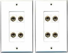 RiteAV Red/Black Banana Jack Decorative White 2 Speaker Wall Plate (for use with - £8.92 GBP