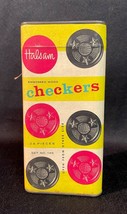 Vintage Halsam Embossed Wood Checkers Set #145 In Original Factory Sealed Box - £16.06 GBP