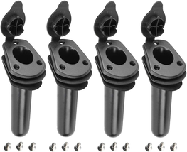 4 Pack Kayak Flush Mount Rod Holders w/ Cap Cover Gasket Screws Boat Fis... - $28.42