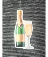 Champagne Bottle and Glass Sticker - $1.65