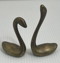 Brass Swans Figurines Small Lot of 2 Vintage 3 Inch &amp; Under  - $9.94