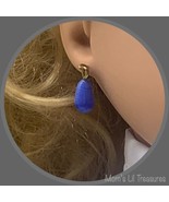 Blue Glass Teardrop Dangle Doll Earrings • 18 Inch Doll Jewelry - £3.85 GBP