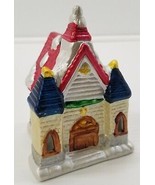 I) Miniature Merrybrite Porcelain Church Holiday Tealight Candle Decoration - $5.93