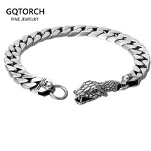 925 Sterling Silver Bracelet for Men Thai Silver Punk Rock Style Snake Head Buck - £131.39 GBP+