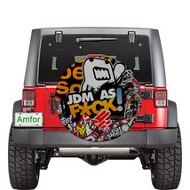 JDM Racing Sticker bomb Universal Spare Tire Cover Size 30 inch For Jeep SUV  - £33.19 GBP