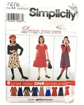 Simplicity Sewing Pattern 7276 Dress Jumper Girls Size 7-14 - $8.96