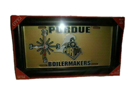 GTEI Sport Fans License Plate Quarts Wall Clock Purdue Boilermakers - £37.42 GBP