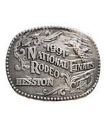 1991 NFR Collectible Rodeo Buckle ADM Hesston Western Cowboy Memorabilia... - $15.92