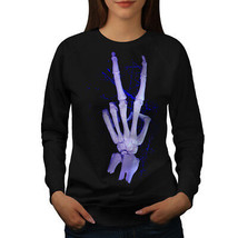 Wellcoda Skeleton Peace Cool Womens Sweatshirt, Skull Casual Pullover Jumper - £22.64 GBP+