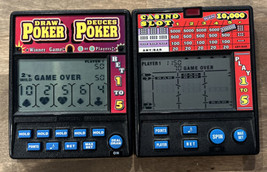 2 Vintage Radica Draw/Deuces Poker &amp; Casino Slot Handheld Electronic Game - £26.08 GBP