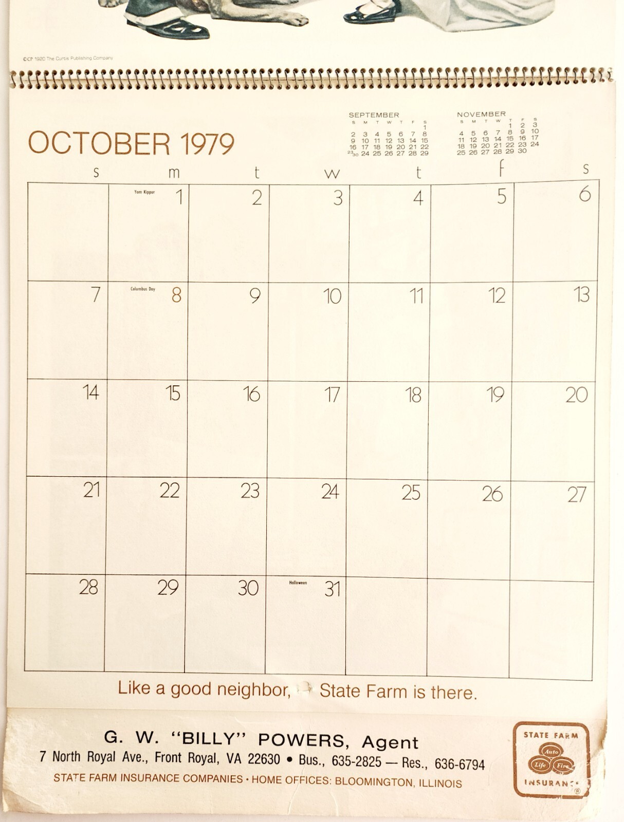 1979 Norman Rockwell Calendar Billy Powers State Farm Front Royal Virginia DWWW1 Item image 4