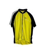 Garneau Mens Cycling Jersey Size Large Yellow Black Back Pockets Full Zi... - $11.88
