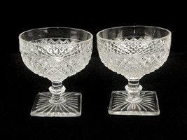 Set of 2 Cut Glass Footed Dessert Cups, Vintage Anchor Hocking Miss America - £15.37 GBP