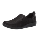 Clarks Womens 10 W Black Sillian Slip On Flat Comfort Shoe NIB FK8 - $44.09