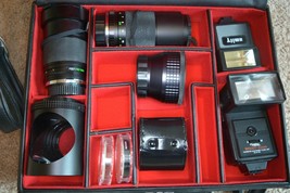 Vintage camera lenses flash case Amity focal Sun Vivitar Made in japan - £31.86 GBP