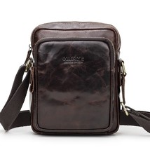 Vegetable Cow Leather Men Crossbody Bag Top Quality Male Shoulder Menssenger Bag - £69.58 GBP