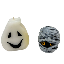 Halloween Candles Ghost 3.5 inch and Mummy 2.75 inch Unused Lot of 2 - £12.43 GBP