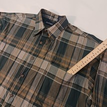 Puritan Button Up Long Sleeve Men's Plaid Green Shirt Spread Collar Size Large image 8