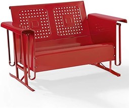 Metal Gliding Patio Loveseat In Red, Made By Crosley Bates. - £370.79 GBP