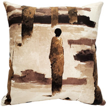 Masai Warrior 22x22 Brown Throw Pillow, Complete with Pillow Insert - £67.67 GBP