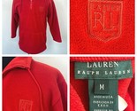 Ralph Lauren Red Fleece Sweatshirt size M Quarter Zip Vintage Pullover U... - $17.95