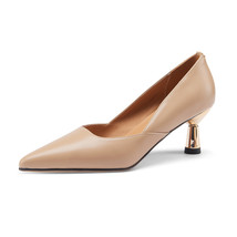 Spring Newest High Heels Pumps For Women Classic Design Genuine Leather Pointed  - £83.75 GBP