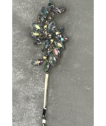 Silver Tone Aurora Borealis Swirl Hair Clip with Aurora Borealis Rhinest... - $15.99