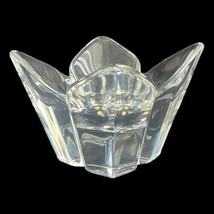 Orrefors Crystal Art Glass Sweden Lars Hellsten Lotus 4 Petal Bowl 3x5&quot; Marked - £14.94 GBP