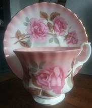 Royal Albert Pink Cabbage Rose Tea Cup and Saucer Radiance Series Bone C... - $36.66