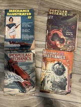 4 Vintage Magazines Popular Mechanics Science Home Workshop Craftsman Fair Cond - $21.85