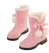 Girls Winter Boots Princess Snow Bow High-Top Boots Mid-Calf Thick Warm ... - £32.87 GBP